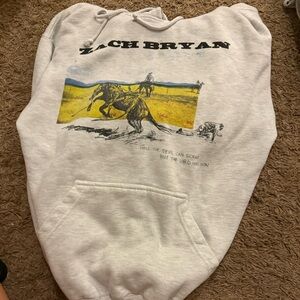 ZACH BRYAN Graphic Hoodie with Western Print